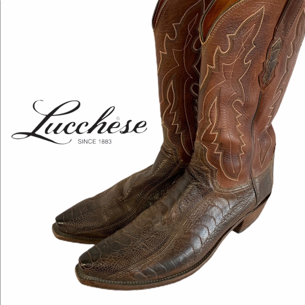 Lucchese Ostrich Cowboy Boot N1119.54 Driscoll